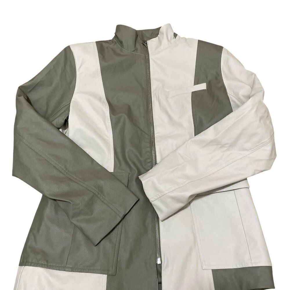 Nike Jordan Classics Capsule 2.0 Faux Leather Jacket DJ2716-320 Women's Sz Med